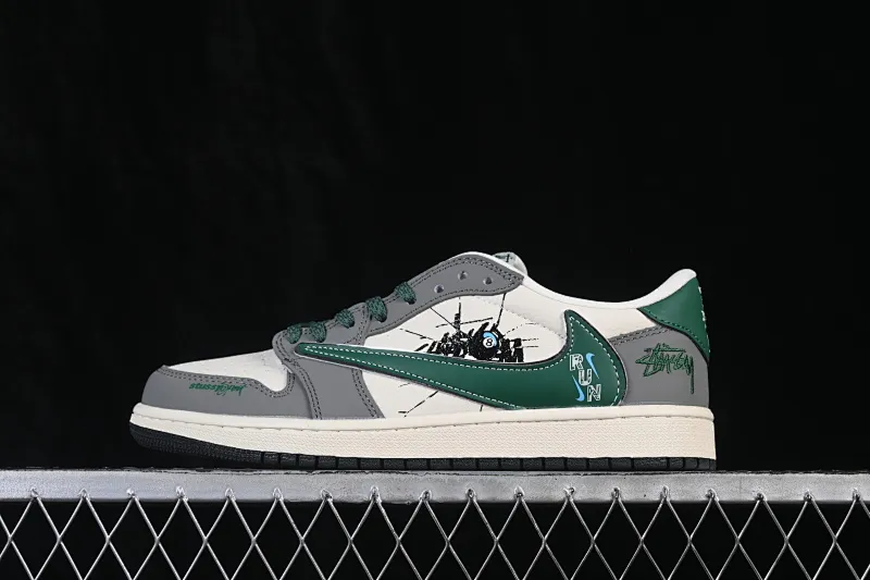 All categories Air Jordan Jordan series basketball shoes Air Jordan 1 Low high-end customized low-top sneakers Travis Scott x Fragment Design x Air Jordan 1 Low OG SP AJ1 Joe 1 meter white gray green low-top cultural casual sneakers XJ1979-002